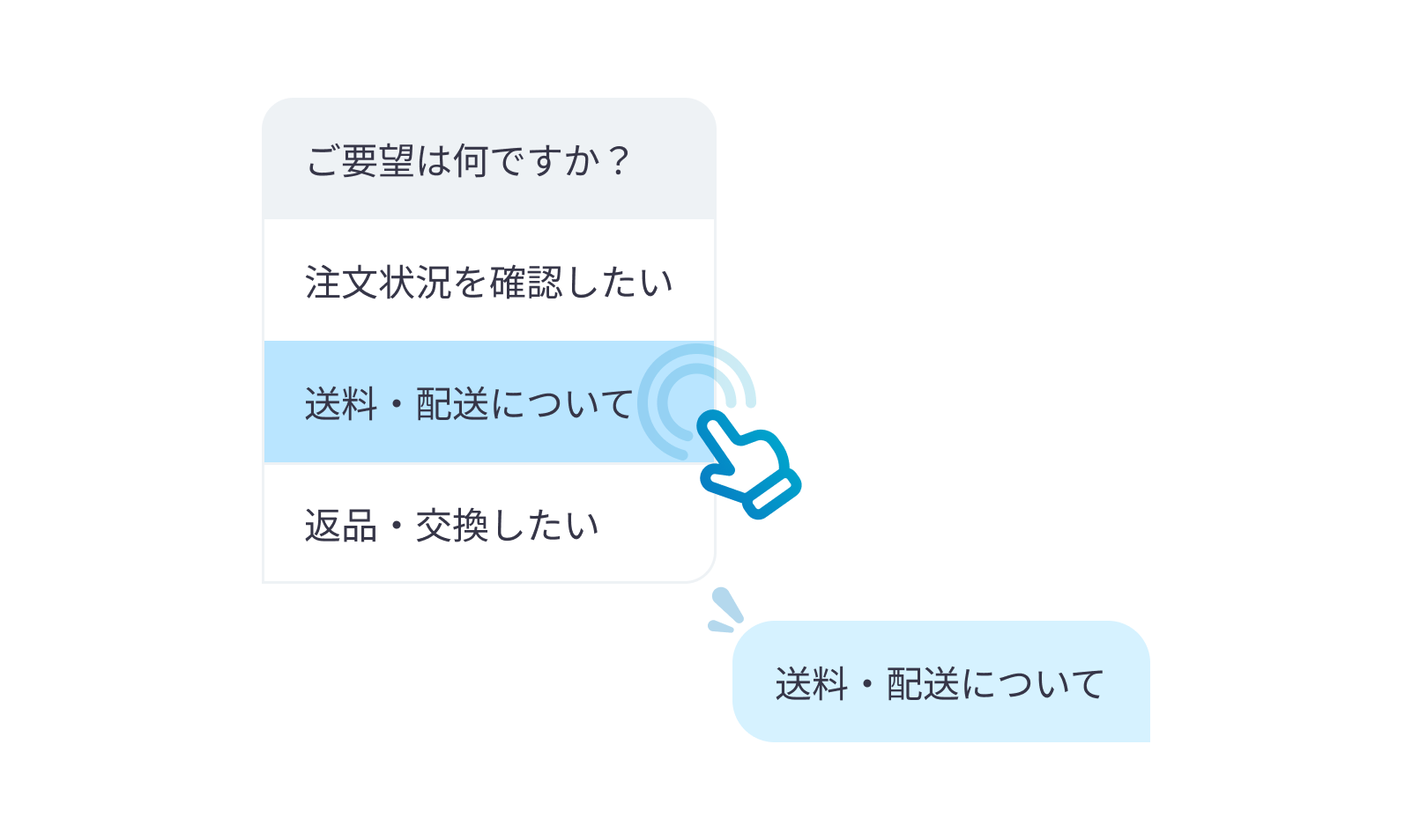 選択肢ボタンの表示機能